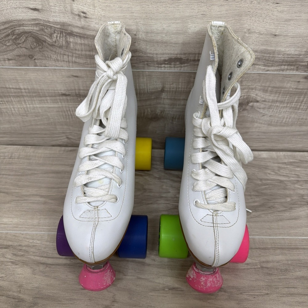 Chicago Roller Skates Womens Size 10 White Pink Wheels - Picture 3 of 15
